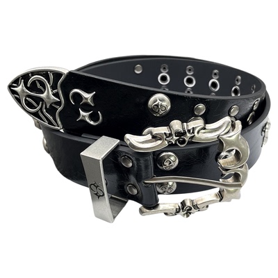 美式富二代忧郁风复古朋克皮带