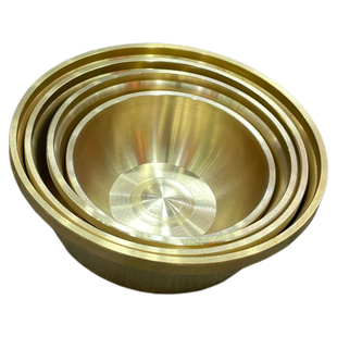 实心加厚10cm纯黄铜碗铜筷子小号盆金饭碗供奉佛餐具仙家用品摆件