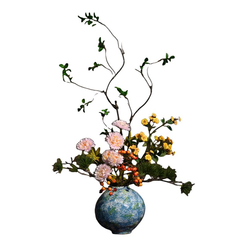 新中式陶瓷花瓶宋韵花艺高端桌面