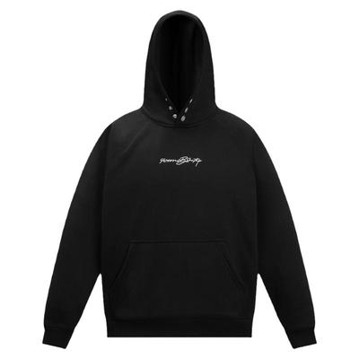 [赵让同款]404MOB简约字母刺绣连帽卫衣男女秋冬纽扣设计重磅上衣