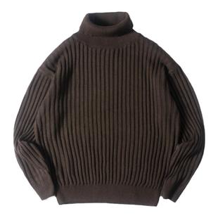 DAKYAM(达人)高领落肩宽松羊毛混纺套头纯色毛衣内搭针织冷衫男女