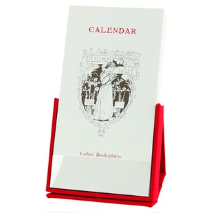 读书藏书票日历 欧式复古创意古典文艺纸质书签卡片竖版立式记事小台历 精美艺术可定制桌面摆件自填日期周历