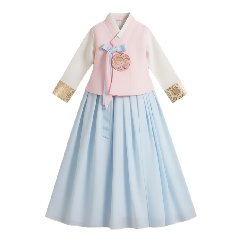 女童朝鲜族韩服宫廷舞蹈演出服
