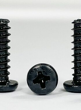 BB铁螺丝黑色十字大圆头平尾自攻螺丝钉发黑大盘头自攻螺钉M3/M4