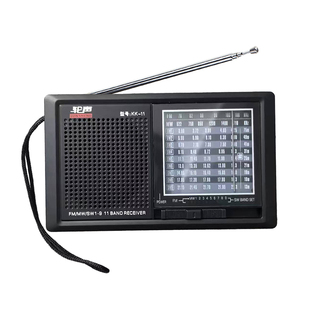 老款式干电池收音机11波段中短波经典复古指针高灵敏便捷式带背撑