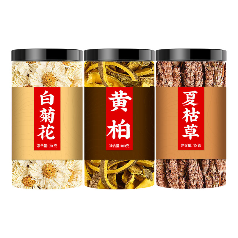 白菊花6克夏枯草6克黄柏3克茶包