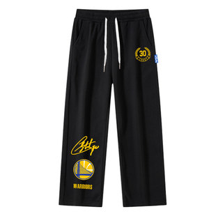 勇士直筒裤子库里卫裤篮球裤男款长裤美式运动裤宽松潮牌2026新款