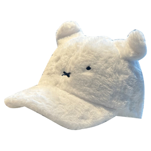 卡通可爱小兔耳朵毛绒棒球帽子女冬保暖米菲兔鸭舌帽2025新款防寒