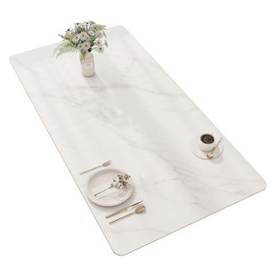 大理石桌垫防烫隔热餐桌垫防水防油免洗皮革桌布轻奢高级感茶几垫