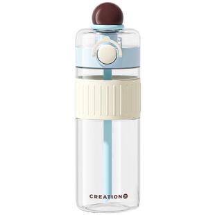 万兀水杯女生大容量高颜值双饮吸管杯夏耐高温健身运动新款球球杯