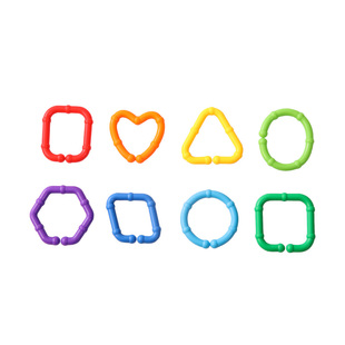 几何链条连环扣塑料积木儿童2岁3宝宝幼儿园小班早教益智扣环玩具