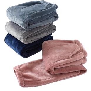 冬季法兰绒男女士睡裤加厚保暖珊瑚绒宽松大码情侣款家居长裤包邮