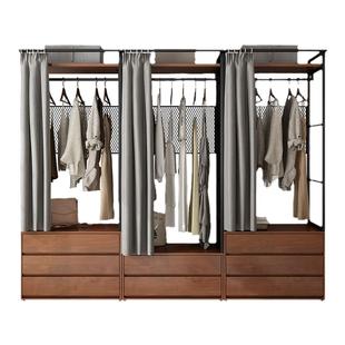 铁艺衣柜开放式衣架卧室落地防尘置物架步入式金属衣帽间架子组合