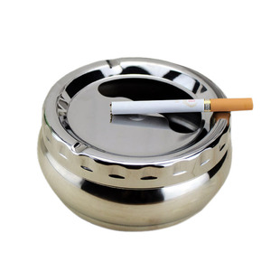 烟灰缸创意带盖个性可旋转客厅金属办公会议大号不锈钢烟灰缸网咖