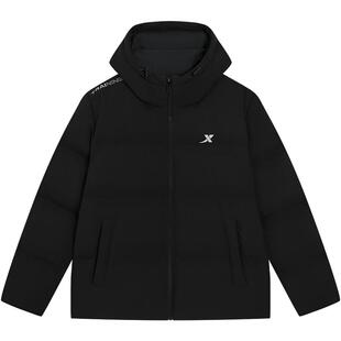 特步羽翼有暖气丨连帽羽绒服男冬季鸭绒运动面包服保暖外套上衣男