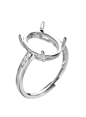 戒指空托铜镶嵌绿松石蜜蜡戒指托