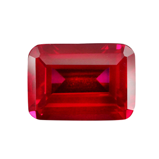 长方形倒角车平5#红刚玉裸石戒面 祖母绿切割合成培育红宝石Ruby