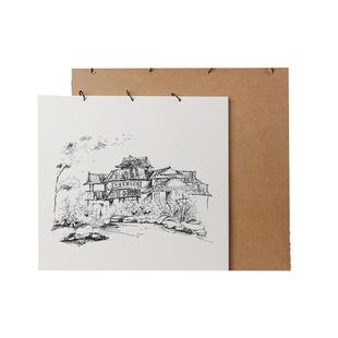 宣纸卡纸便携式写生卡成人学生书法专用纸手工写生速写本加厚生宣卡纸册页镜片生宣纸国画专用宣纸作品麻纸