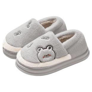 男士棉拖鞋冬季2026新款包跟保暖室内家居用加厚底毛绒棉鞋可外穿