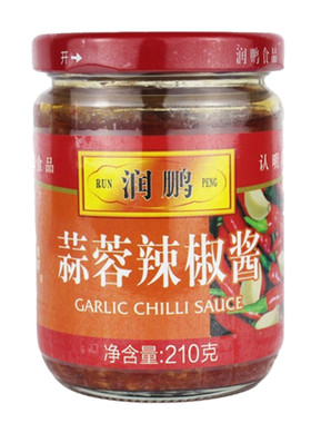 润鹏湖南蒜蓉辣椒酱210g瓶香辣