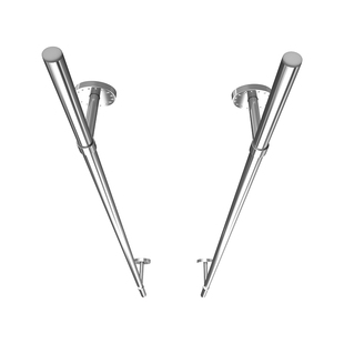 304晾衣杆阳台顶装固定式凉晒衣捍不锈钢晾衣架室外一根管25mm