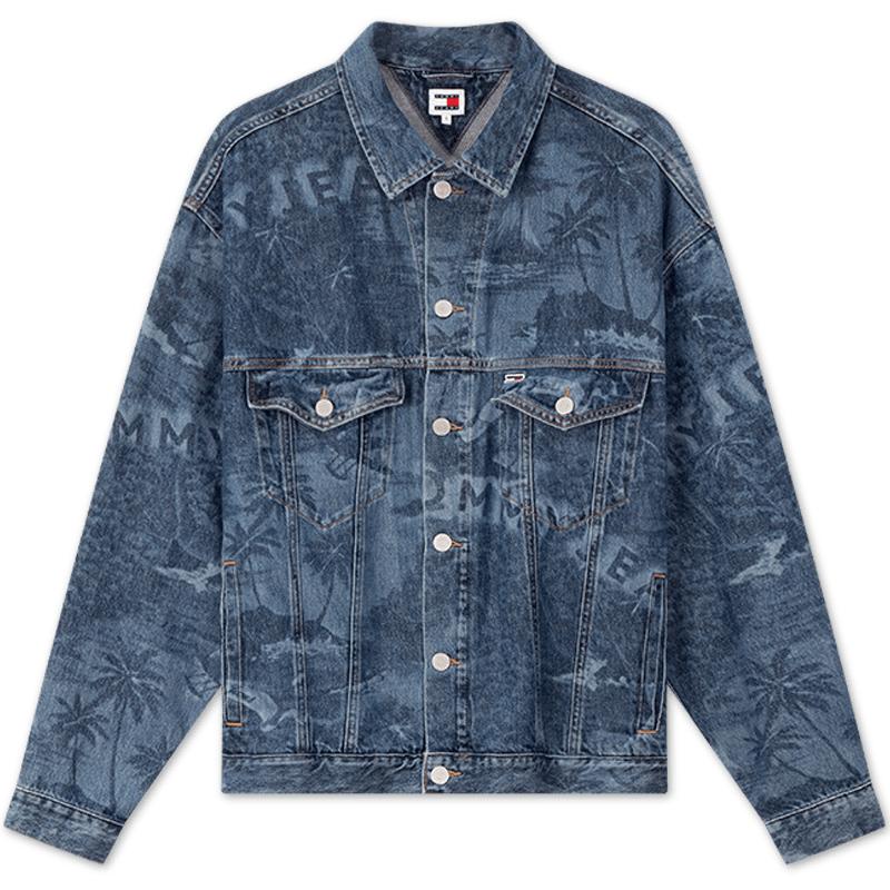 Tommy男女纯棉满印宽松牛仔外套