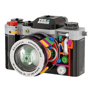 复古积木数码照相机摄影机单反小颗粒拼装益智男孩女孩子儿童玩具