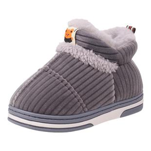 冬季儿童中大童居家外穿保暖包跟棉拖鞋加绒加厚防滑男童女童棉鞋