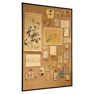 毛毡板墙贴书法作品展示墙背景板照片墙文化墙国画素描美术字画室毛粘版创意墙面装饰免打孔软木板留言记事板