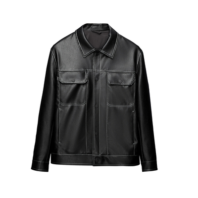 海澜之家PU皮潮流休闲皮夹克