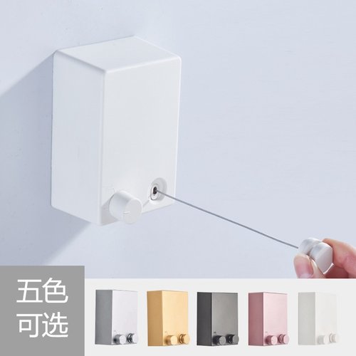 枪灰隐形晾衣绳晾衣服神器室内阳台绳子卫生间打孔免钢丝绳伸缩