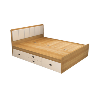 实木榻榻米床高箱储物双人床现代简约收纳单人床小户型床箱体定制