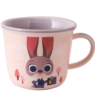 疯狂动物城刻度牛奶杯家用儿童喝水杯陶瓷马克杯带勺早餐燕麦杯子