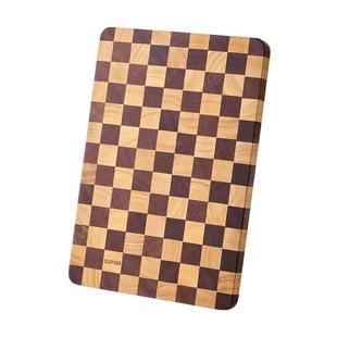 苏泊尔棋盘格菜板抗菌家用防霉切菜板进口乌檀实木菜板加厚砧板