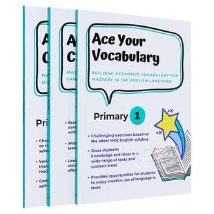 CPD 新加坡教辅 小学一年级英语学习3册套装 单词词汇 完形填空 写作 有答案适合自学 寒假暑假作业课外练习