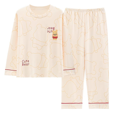 浪莎纯棉带胸垫睡衣女春秋季长袖