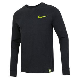 Nike耐克男子长袖T恤纯棉休闲运动卫衣叠搭套头打底衫 FZ7957