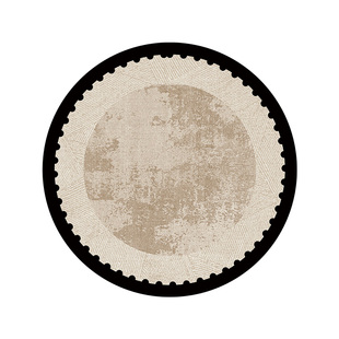 地毯客厅免洗可擦圆形地垫中古风卧室衣帽间书房转椅沙发茶几地垫