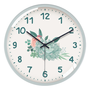 北欧小清新静音挂钟创意客厅家用时尚时钟挂墙简约电波卧室石英表