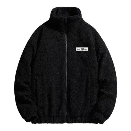 FNB潮牌简约贴标摇粒绒外套羽绒服男款冬季宽松鸭绒保暖情侣棉衣