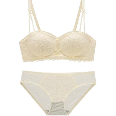 性感聚拢纯欲蕾丝半杯内衣女套装