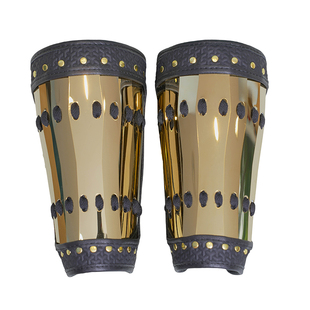 乌衣巷扎甲护臂金色不锈钢板甲汉服护腕一对男女传统甲胄配饰