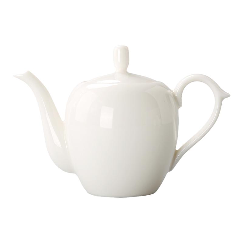 羊脂玉白瓷美人肩茶壶陶瓷家用简约功夫茶具单壶一壶两杯德化白瓷
