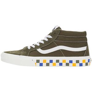 Vans范斯官方 Sk8-Mid Reissue薄荷曼波绿彩色棋盘格印花情侣板鞋