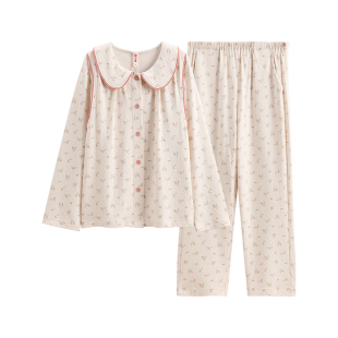 芬腾月子服女睡衣春秋季纯棉长袖孕妇套装产后哺乳喂奶产妇家居服