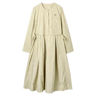 Outlets专柜撤柜正品 ZQ春装2026新款老钱风条纹中长裙高腰连衣裙