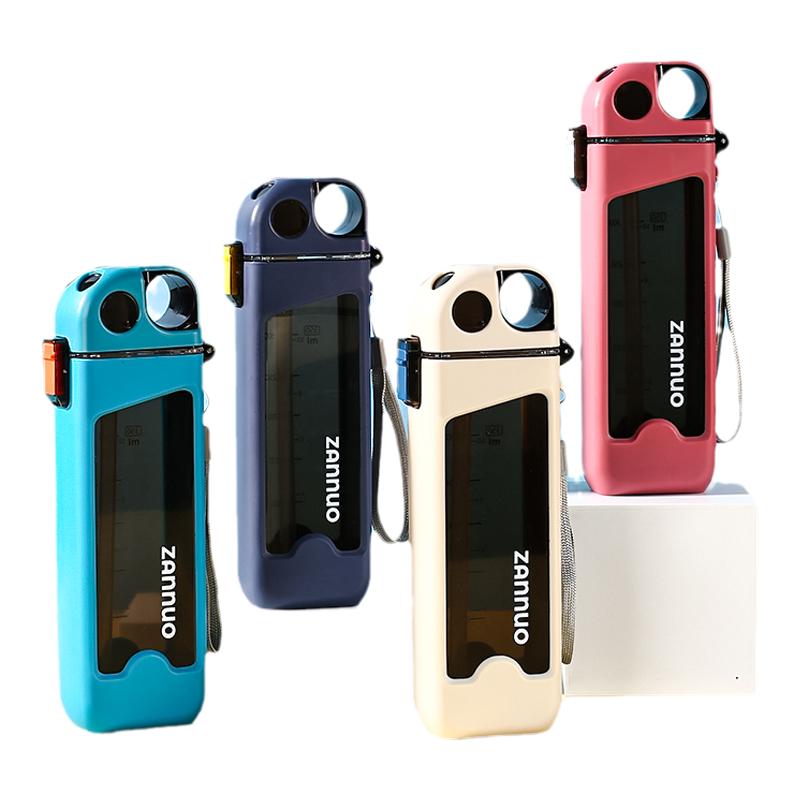 方形水杯女新款2023高颜值吸管大容量运动便携塑料杯子学生水壶男