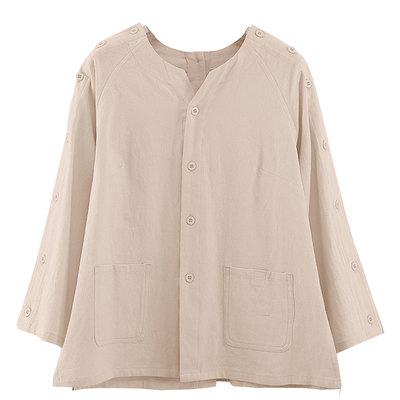 艾灸服全纯棉加绒前后开扣