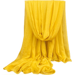 姜黄色广场舞丝巾妈妈围巾女舞蹈形体走秀跳舞春季中国红雪纺纱巾