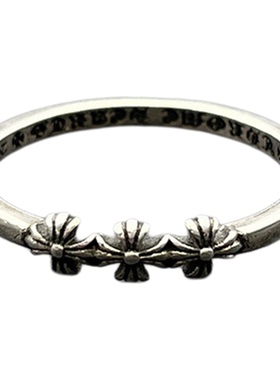 s925纯银克罗伈复古五芒星戒指男女款欧美个性嘻哈细戒叠戴指环潮